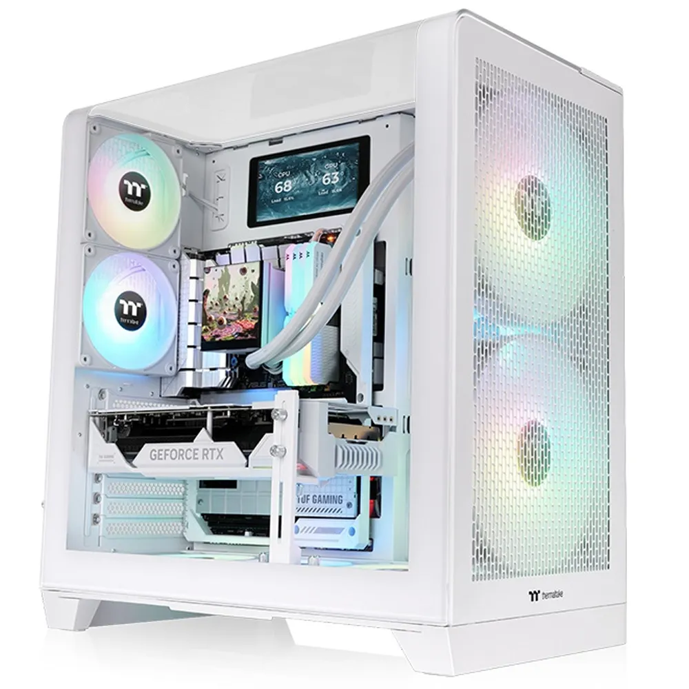 GABINETE GAMER THERMALTAKE VIEW 390 AIR TG ARGB SNOW